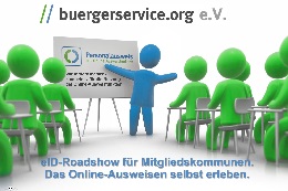 Vorschaufoto zu dem Artikel: buergerservice.org hat mit der eID-Roadshow in den Mitgliedskommunen Augsburg, Kassel, Nidderau und Karlsruhe erfolgreich gestartet.