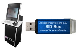  Ein für das Online-Ausweisen optimiertes und gehärtetes Linux-Live-Betriebssystem auf einem USB-Stick mit Schreibschutz (SIDbox) gewährleistet höchstmögliche Sicherheit für Nutzer und Betreiber von Bürgerterminals.