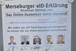 Vorschaufoto zu dem Artikel: Merseburger Digitaltage 2026: hochrangige Pers&ouml;nlichkeiten und viele Teilnehmende unterzeichnen die Merseburger eID-Erkl&auml;rung von buergerservice.org.